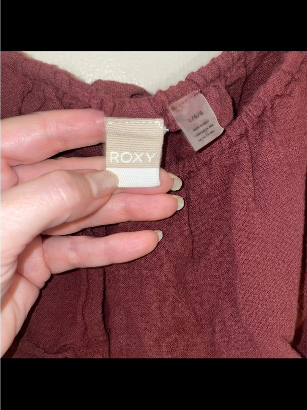 Roxy 💮 Off-Shoulder Ruffle Button Front Top - large - Picture 5 of 5